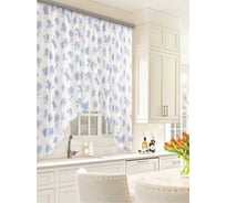 Штора для кухни Witerra вуаль-печать арка 285x160 голубой
