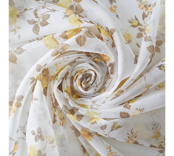 Штора Witerra кухня вуаль-печать 145x150 см золото