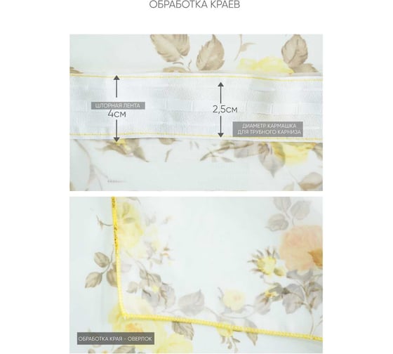 Штора Witerra кухня вуаль-печать 145x150 см золото