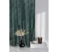 Штора портьерная для кухни Witerra вельвет Цветы зеленый 135х180 1 шт 00000071865