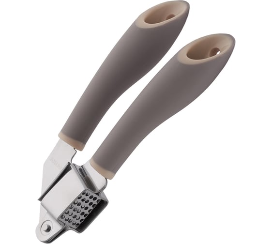 Пресс для чеснока WERNER GUSTO 20 см. Материал: нерж.сталь, пластик, термопластичная резина. Цвета: серый, бежевый. 51204 1