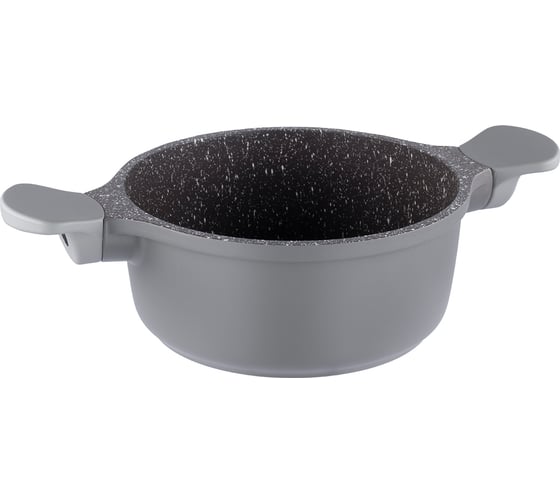 Кастрюля WERNER MINI 12x5,25см/0,5л из литого алюминия со стеклянной крышкой, бакелитовыми ручками с покрытием Soft Touch. Толщина стенок/дна: 1,5/3,0мм. Цвет: серый. 52193