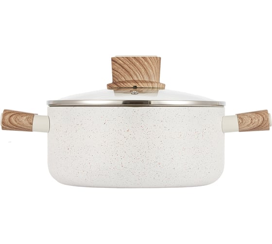 Кастрюля WERNER ORGANIC BEIGE 22x10,0 см/3,8 л с индукционным дном, с двухслойным антипригарным покрытием Pfluon, бакелитовая ручка с покрытием Soft Touch. Цвет: бежевый. Материал: прессованный алюминий. Толщина стенок и дна: 2,8 мм. 51444