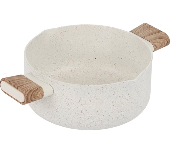 Кастрюля WERNER ORGANIC BEIGE 22x10,0 см/3,8 л с индукционным дном, с двухслойным антипригарным покрытием Pfluon, бакелитовая ручка с покрытием Soft Touch. Цвет: бежевый. Материал: прессованный алюминий. Толщина стенок и дна: 2,8 мм. 51444