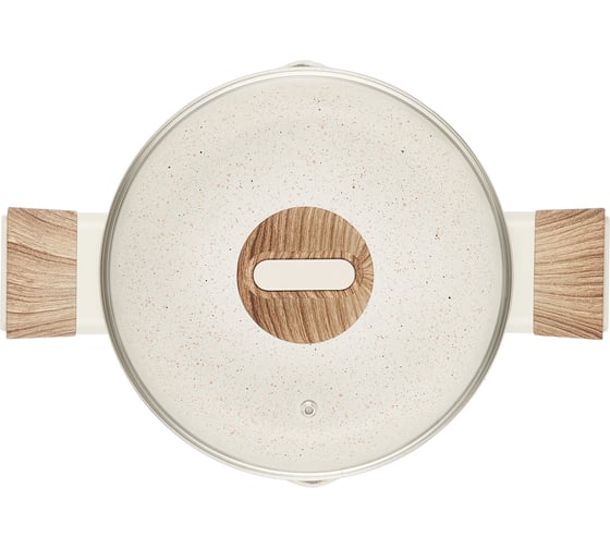 Кастрюля WERNER ORGANIC BEIGE 22x10,0 см/3,8 л с индукционным дном, с двухслойным антипригарным покрытием Pfluon, бакелитовая ручка с покрытием Soft Touch. Цвет: бежевый. Материал: прессованный алюминий. Толщина стенок и дна: 2,8 мм. 51444