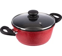Кастрюля WERNER LETIZIA 20,0x9 см/2 л со стеклянной крышкой из литого алюминия с антипригарным покрытием GMM DURASLATE и бакелитовыми ручками с покрытием Soft Touch. Цвет: красный. Толщина дна/стенок: 5,0/2,5 мм. 52600