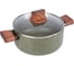 Кастрюля WERNER ORGANIC FOREST STYLE 20x9,0 см/2,8 л с индукционным дном, с двухслойным антипригарным покрытием Pfluon, бакелитовая ручка с покрытием Soft Touch. Цвет: зеленый. Материал: прессованный алюминий. Толщина стенок и дна: 2,6 мм. 51457 1