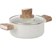 Кастрюля WERNER ORGANIC BEIGE 18x8,0 см/2,2 л с индукционным дном, с двухслойным антипригарным покрытием Pfluon, бакелитовая ручка с покрытием Soft Touch. Цвет: бежевый. Материал: прессованный алюминий. Толщина стенок и дна: 2,8 мм. 51443