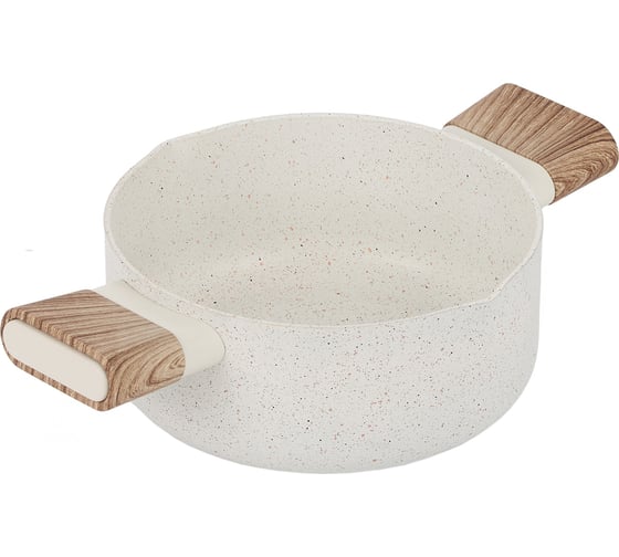 Кастрюля WERNER ORGANIC BEIGE 18x8,0 см/2,2 л с индукционным дном, с двухслойным антипригарным покрытием Pfluon, бакелитовая ручка с покрытием Soft Touch. Цвет: бежевый. Материал: прессованный алюминий. Толщина стенок и дна: 2,8 мм. 51443