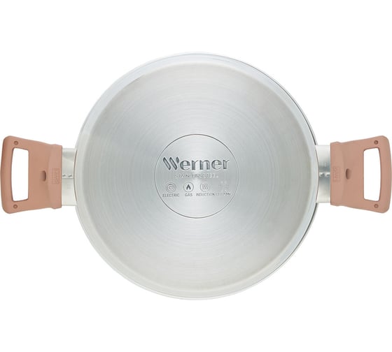 Кастрюля WERNER ELETTO 22x12,5см/4,5 л со стеклянной крышкой, с индукционным дном. Материал: нерж. сталь. Толщина стенок: 0,5 мм, толщина дна: 2,9 мм. 51872