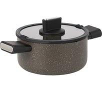 Кастрюля WERNER ORGANIC STONE STYLE 20x10,0 см/2,8 л с индукционным дном, с двухслойным антипригарным покрытием Pfluon, бакелитовая ручка с покрытием Soft Touch. Цвет: коричневый. Материал: прессованный алюминий. Толщина стенок и дна: 2,6 мм. 51450