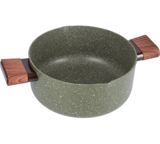 Кастрюля WERNER ORGANIC FOREST STYLE 22x10,0 см/3,5 л с индукционным дном, с двухслойным антипригарным покрытием Pfluon, бакелитовая ручка с покрытием Soft Touch. Цвет: зеленый. Материал: прессованный алюминий. Толщина стенок и дна: 2,6 мм. 51458
