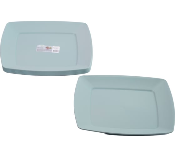 Набор тарелок обеденных HOBBY LIFE SERVICE зелёных 6шт 23.5см квадратных HL031291-6MG