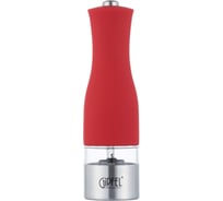 Мельница электрическая CASTLE для соли и перца с подстветкой , 20,5 см. Цвет: красный. Материал: нерж.сталь, пластик, керамика. В комплекте без батареек 6ХААА Gipfel 50661