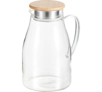 Графин BAMBU с бамбуковой крышкой с фильтром, 1700мл. Материал: жаропрочное боросиликатное стекло, бамбук, силикон, нерж.сталь. WERNER 51464