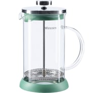 Френч-пресс WERNER ALLEGRO 600 мл. Материал: жаропрочное боросиликатное стекло, нержавеющая сталь, пластик, термопластичная резина. Цвет: зеленый 51460