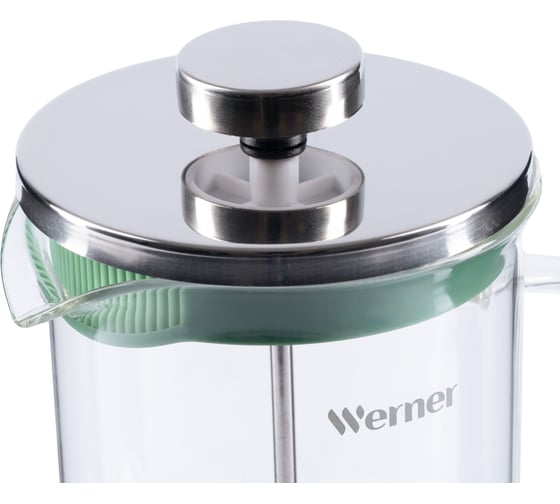 Френч-пресс WERNER ALLEGRO 600 мл. Материал: жаропрочное боросиликатное стекло, нержавеющая сталь, пластик, термопластичная резина. Цвет: зеленый 51460