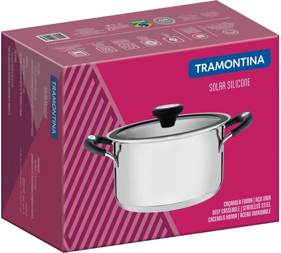 Кастрюля с крышкой Tramontina SOLAR SILICONE 1.85 л 62124/163-TR
