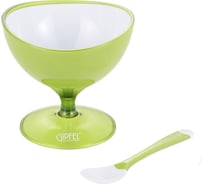 Креманка GIPFEL LUMINO с ложкой 10x10 см с двойными стенками, пластик, зеленый 9479