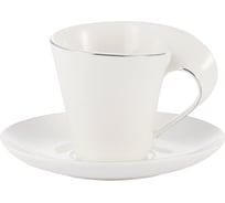Чайная пара GIPFEL ASTORIA: чашка 160 мл и блюдце 15 см, белый, фарфор 51888