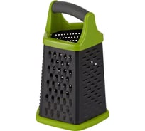 Терка HERCULES пятисторонняя 22,5x14x14 см с ручкой "Soft-touch", с лезвиями с антиприлипающим покрытием, с противоскользящим основанием. Цвет: зеленый/черный. Материал: пластик, нерж. сталь, термопластичная резина. Gipfel 9806