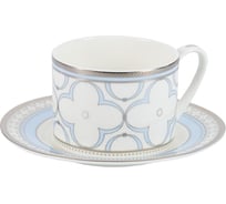 Чайная пара GIPFEL PATRICIA: чашка 200 мл и блюдце 15 см, костяной фарфор, белый с голубым 42856