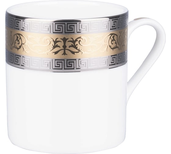 Кофейная пара GIPFEL HERMES чашка 90 мл, блюдце 13 см, костяной фарфор, белый с золотым 41480