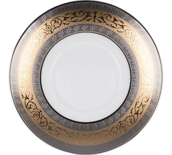 Кофейная пара GIPFEL HERMES чашка 90 мл, блюдце 13 см, костяной фарфор, белый с золотым 41480