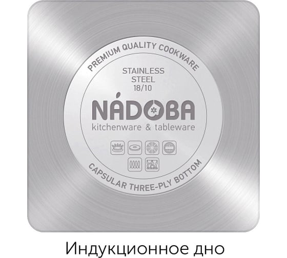 Сковорода NADOBA OLINA со стеклянной крышкой, 24 см, 726416