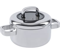 Кастрюля GIPFEL AVENTUS 18x9 см/2 л, профессионального класса с 5-слойным корпусом, с индукционным дном, со стеклянно-стальной крышкой, нержавеющая сталь 18/10, 3 мм 1396