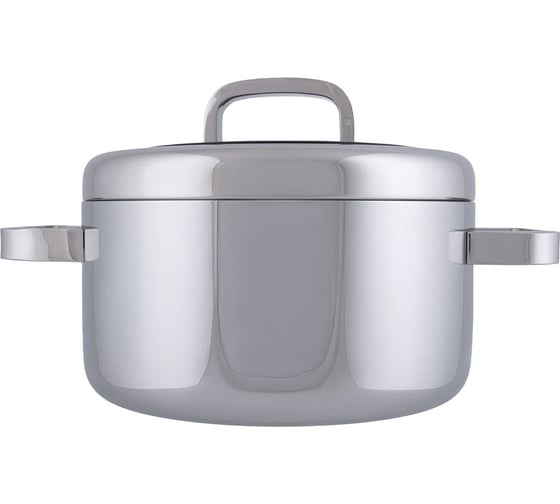Кастрюля GIPFEL AVENTUS 22x11 см/4 л, с 5-слойным корпусом, с индукционным дном, со стеклянно-стальной крышкой, нержавеющая сталь 18/10, 3 мм 1397
