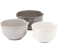 Набор из 3 мисок WERNER FRESCO Диаметры: 19,5/21,5/23 см. Материал: пластик. Цвета: темно-серый, серый, светло-серый 51213