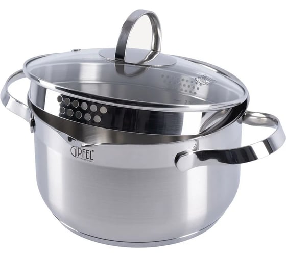 Кастрюля GIPFEL BENITA 18x9 см/1.9 л, со стеклянной крышкой, с индукционным капсульным дном, нержавеющая сталь 18/10, 0.6 мм 2270