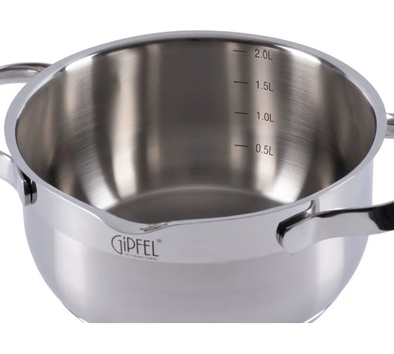 Кастрюля GIPFEL BENITA 18x9 см/1.9 л, со стеклянной крышкой, с индукционным капсульным дном, нержавеющая сталь 18/10, 0.6 мм 2270
