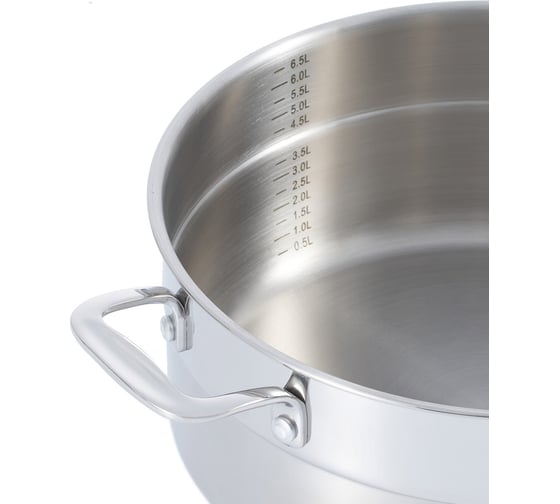 Кастрюля GIPFEL GALA 28x12 см/7 л, со стеклянной крышкой, с индукционным капсульным дном, нержавеющая сталь 18/10, 0.7 мм 2276