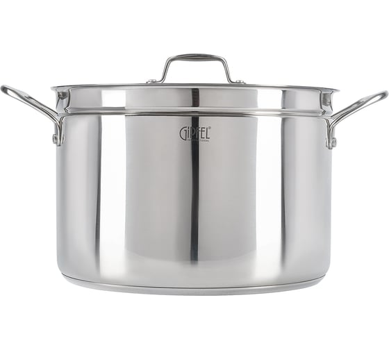 Кастрюля GIPFEL GRANDE 14 л/30x20 см, со стальной крышкой, с капсульным дном, нержавеющая сталь 18/10, 0.7 мм 51703