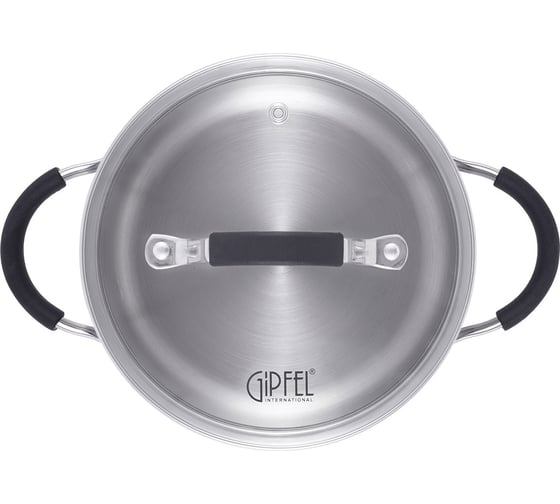 Кастрюля GIPFEL METROPOLE 16x7.5 см/1.5 л, со стеклянной крышкой, с индукционным капсульным дном, нержавеющая сталь 18/10, силикон, 0.6 мм 1732