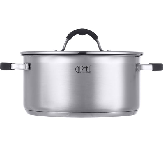 Кастрюля GIPFEL METROPOLE 24x11.5 см/5.2 л, со стеклянной крышкой, с индукционным капсульным дном, нержавеющая сталь 18/10, 0.6 мм 1735