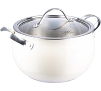 Кастрюля GIPFEL NOVELLA 4 л/20x12 см, со стеклянной крышкой, с индукционным капсульным дном, нержавеющая сталь 18/10, 0.8 мм, бежевый 52291