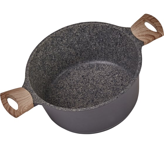 Кастрюля GIPFEL OLIVER 24x11.5 см/4.3 л, из литого алюминия, с индукционным дном, со стеклянной крышкой, c бакелитовой ручкой, с покрытием Soft-touch, 2.0/4.7 мм 0572