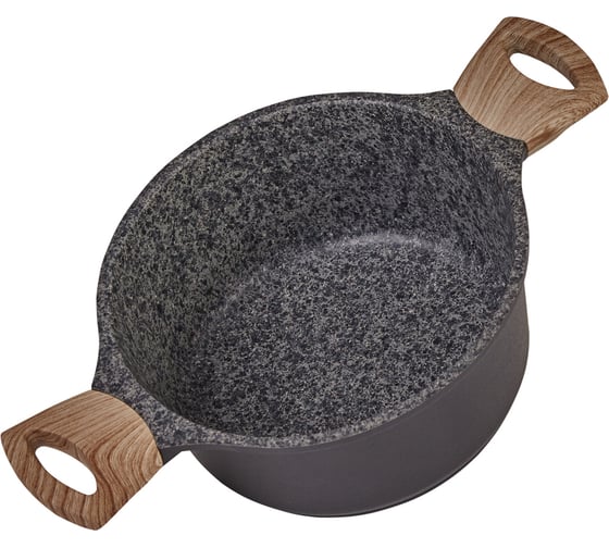 Кастрюля GIPFEL OLIVER 20x9.5 см, из литого алюминия, с индукционным дном, со стеклянной крышкой, c бакелитовой ручкой, с покрытием Soft-touch, 2.0/4.7 мм 0571