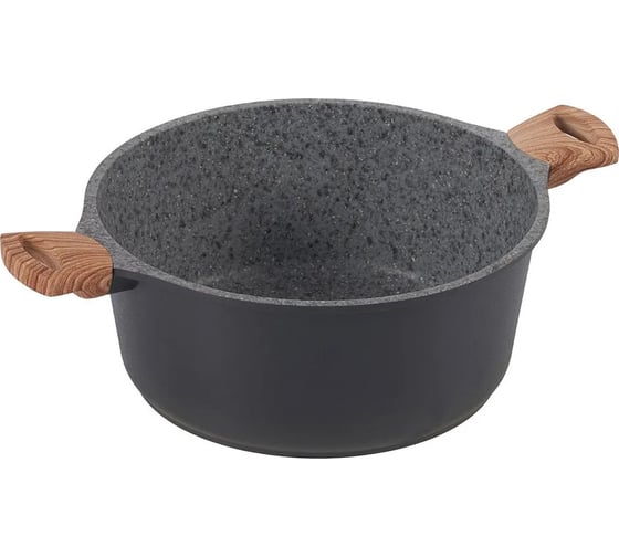 Кастрюля GIPFEL OLIVER 28x12.5 см, из литого алюминия, с индукционным дном, со стеклянной крышкой, c бакелитовой ручкой, с покрытием Soft-touch, 2.0/4.7 мм 0573