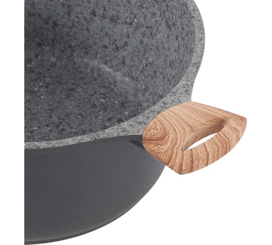 Кастрюля GIPFEL OLIVER 28x12.5 см, из литого алюминия, с индукционным дном, со стеклянной крышкой, c бакелитовой ручкой, с покрытием Soft-touch, 2.0/4.7 мм 0573
