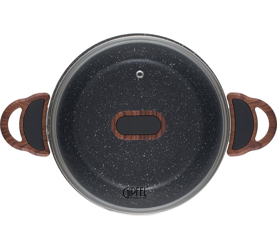 Кастрюля GIPFEL POLA 22x10.5 см/3.4 л, из прессованного алюминия, с индукционным дном, со стеклянной крышкой, с ручками, с покрытием Soft touch, 2.3 мм 2668