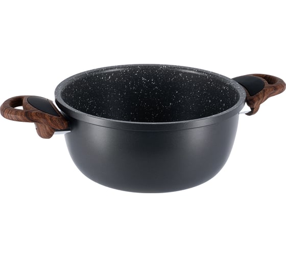 Кастрюля GIPFEL POLA 20x9.5 см/3 л, из прессованного алюминия, с индукционным дном, со стеклянной крышкой, с ручками, с покрытием Soft touch, 2.3 мм 2667