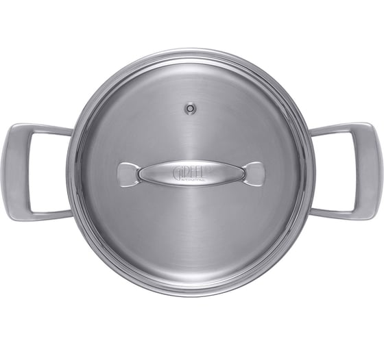 Кастрюля GIPFEL PRESTIGE 18x9 см/2.2 л, со стеклянной крышкой, с индукционным капсульным дном, нержавеющая сталь 18/10, 0.7 мм/5мм 1233