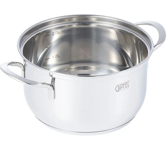 Кастрюля GIPFEL SOFIA 2.2 л, со стеклянной крышкой, с индукционным капсульным дном, нержавеющая сталь 18/10, 0.5 м 2317