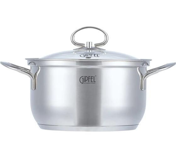 Кастрюля GIPFEL SOFIA 2.2 л, со стеклянной крышкой, с индукционным капсульным дном, нержавеющая сталь 18/10, 0.5 м 2317