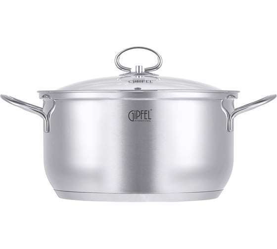 Кастрюля GIPFEL SOFIA 24x13 см/5 л, со стеклянной крышкой, с индукционным капсульным дном, нержавеющая сталь 18/10, 0.5 мм 2319