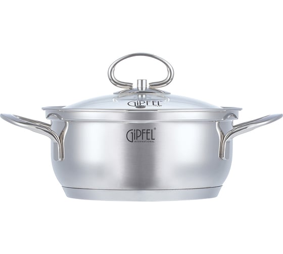 Кастрюля GIPFEL SOFIA 1.1 л, со стеклянной крышкой, с индукционным капсульным дном, нержавеющая сталь 18/10, 0.5 мм 2316